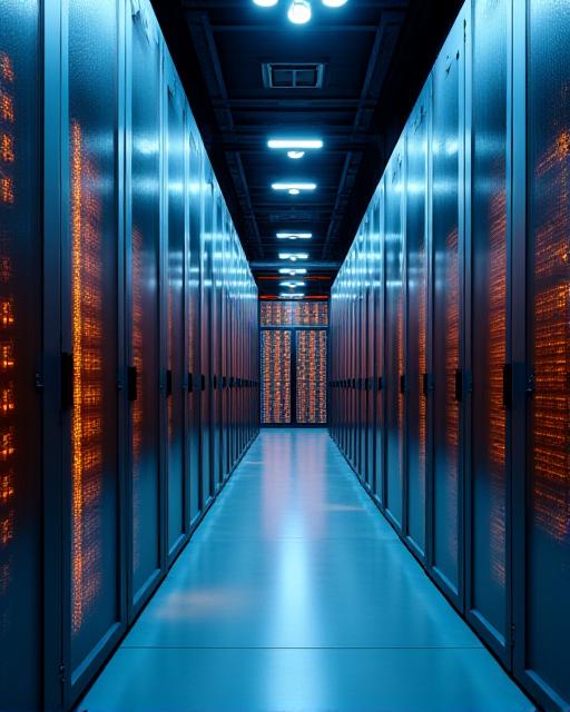 Modern glass-walled data center in London